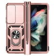 thumbnail image 4 of K-Lion For Samsung Galaxy Z Fold4,Magnetic Shockproof Rotation Ring Stand Slide Camera Lens Protector Hard Case Cover,Rosegold, 4 of 9