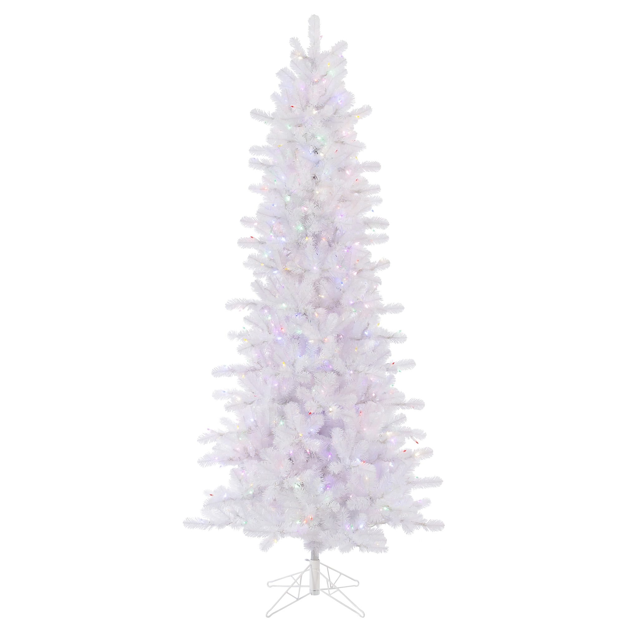 Vickerman 7.5' Crystal White Pine Slim Artificial Christmas Tree with