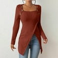 thumbnail image 1 of TINZ Womens Lightweight Asymmetrical Sweaters Long Sleeve Shirts Casual Fall Button Tunic Tops Womens Striped Tee Womens Shirts Short Sleeve Tech Stretch, 1 of 5