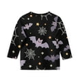thumbnail image 5 of Abcomgle Girls Halloween Shirts Size 7-8 Spooky Bat Graphic T-Shirts for Girls Crewneck 3/4 Sleeve T-Shirts for Kid Girls Fall Funny Scary Top for Girls,9-10 Years, 5 of 5