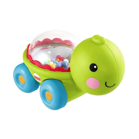 Fisher-Price Poppity Pop Turtle Push-Along Vehicle with Sounds for Infant Crawling Play