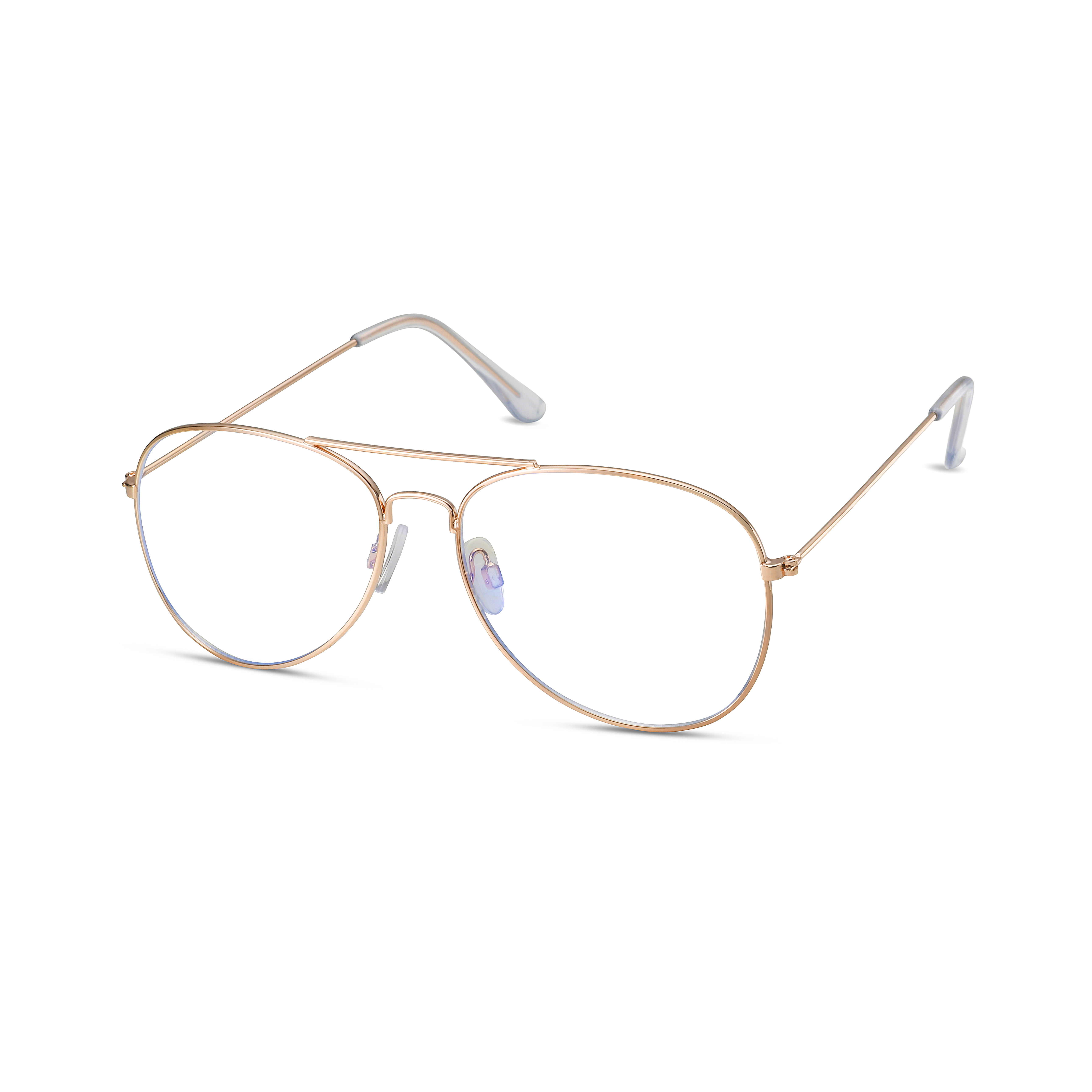 TWELVE Eyewear Unisex Aviator Frame Blue Light Blocking Gold Glasses