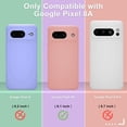 thumbnail image 3 of KOMI for Google Pixel 8a Case, Silicone Phone Case with 1 Screen Protector, Soft Anti-Scratch Microfiber Lining, Full Body Shockproof Slim Cover Support Wireless Charging, Pink, 3 of 5