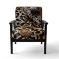 thumbnail image 4 of Designart "Celebrity Chic Giraffe IV" Gold Fashion Upholstered Accent Chair - Glam Arm Chair For Bedroom, 4 of 7