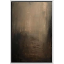 IDEA4WALL Framed Canvas Wall Art Abstract Print Sunlight Seeping In Dark Shades Illustrations Minimalist Pastel Digital Art Decorative Modern Room Decor for Bedroom, Office - 24"x36" White
