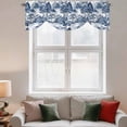 thumbnail image 2 of Blue Garden Tie Up Valance Curtains for Windows, Kitchen Curtains Window Treatments, Retro Mountain Tree Forest Landscape Short Window Shades Valances for Bedroom Bathroom Cafe 54"x18", 2 of 8