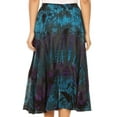 thumbnail image 2 of Sakkas Justina Womens Dance Midi Full Circle Tie-dye Skirt with Elastic Waist - Gray - One Size Regular, 2 of 5