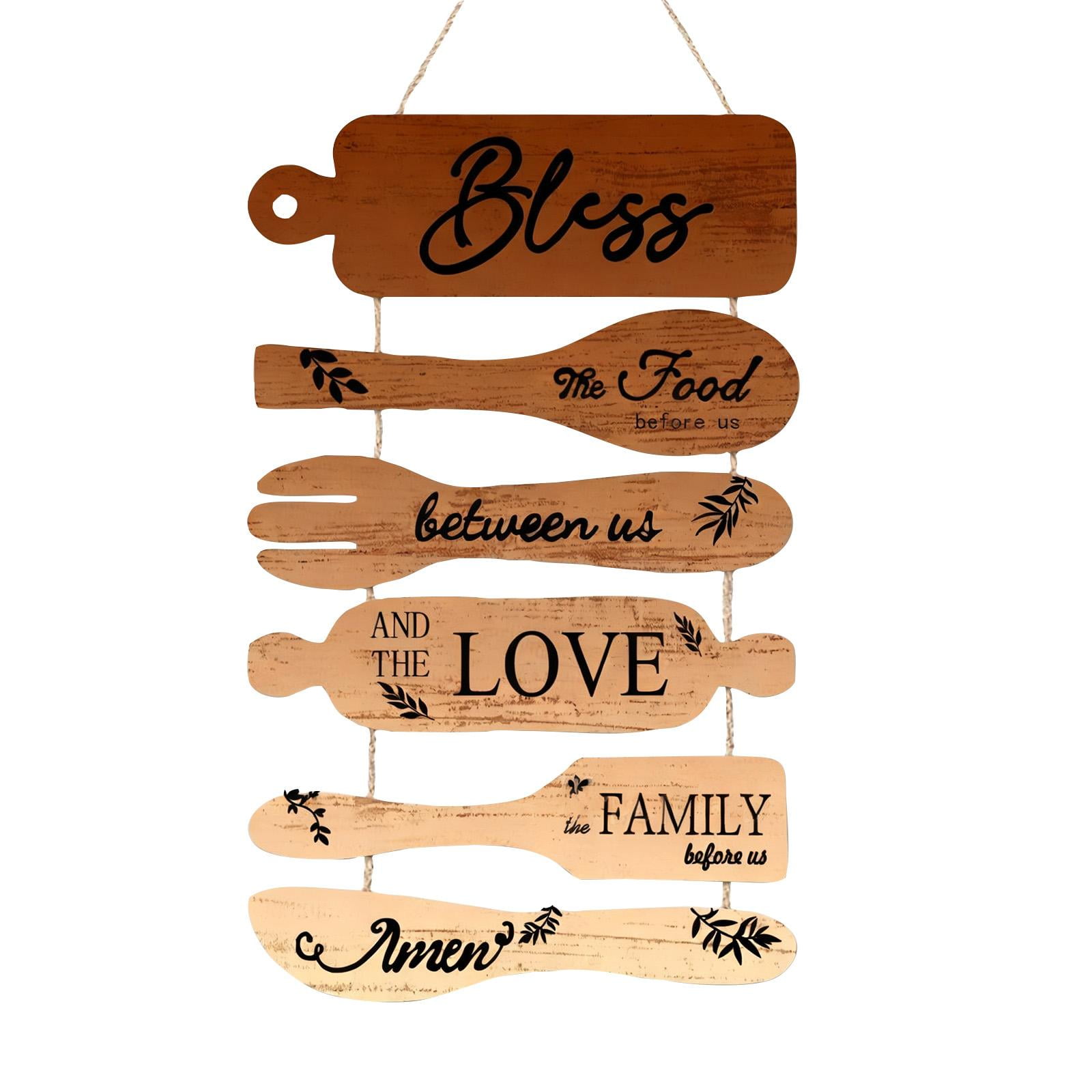 Blessing Kitchen Wall Sign Rustic Farmhouse Hanging Wooden Wall Decor for Dining Room Home Art Housewarming Gift for Kitchen and Dining Space