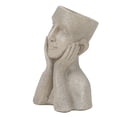 thumbnail image 3 of LuxenHome Speckled Off White MgO Happy Bust Head Planter, 3 of 10