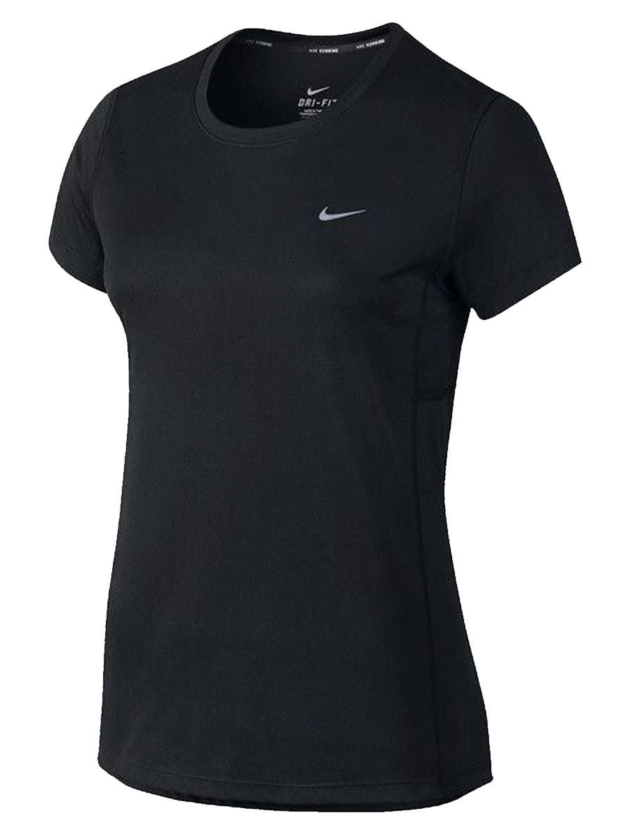 Nike - Nike Womens Dri-Fit Short Sleeve Miler Running Shirt Black New ...