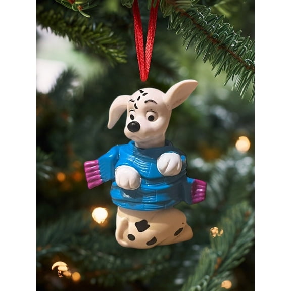 ORNAMENT 101 Dalmatians Blue Scarf Wrap Purple Border Disney Figurine 4”