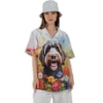 thumbnail image 4 of Welcome Spring Summer Portuguese Water Dog Portrait Flower Blue Sky Hawaiian Shirt Breathable Summer Unisex Merch PWD Portie Fishing Dog Lover - 12001, 4 of 6