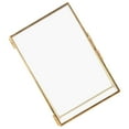 thumbnail image 3 of Brass Retro Glass Metal Photo Frame Desktop Bracket Copper Strip Metal Photo Frame Stand for Home and Office Decor Gold, 3 of 7