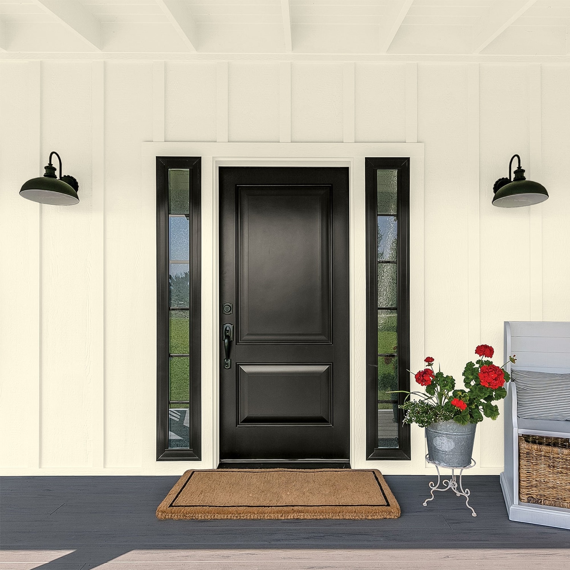 Glidden Fundamentals Vanilla Love / Off-White Flat Exterior Paint, 1 Quart