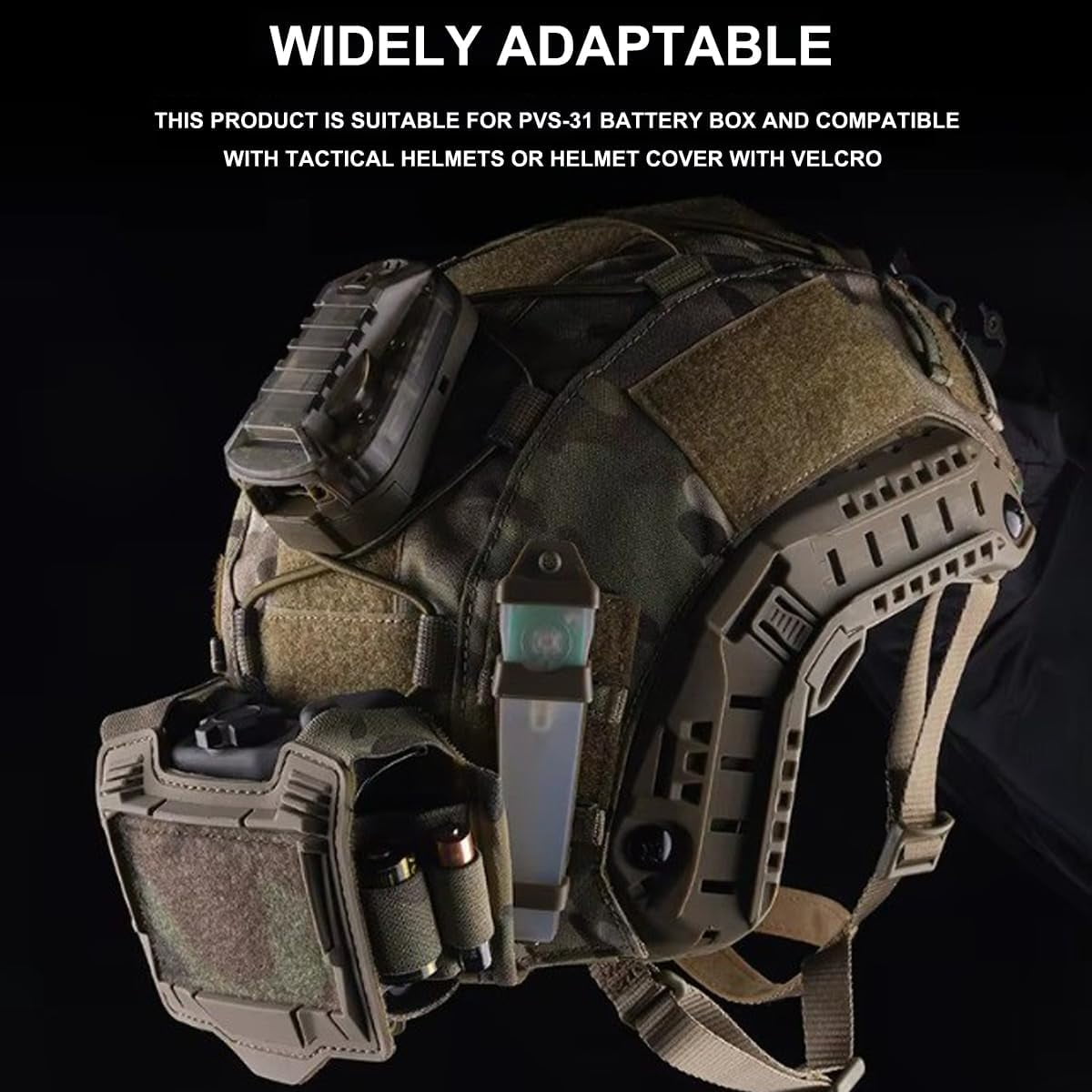 ABCISI Tactical Helmet Battery Pouch, Counterweight Pouch, Helmet Battery Pack Balance Weight Bag with Hook&Loop, Tactical Helmet Accessories, Green Camouflage