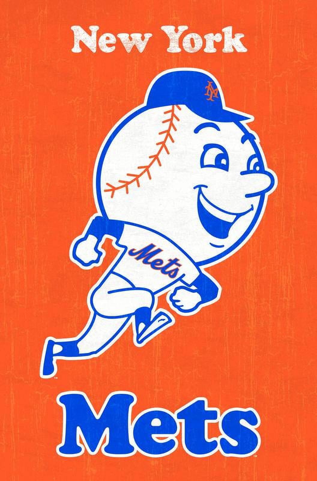 【激レア】MLBメッツMets ビンテージラグマット　USA製　野球アート MLB New York Mets - Retro Logo 11 Wall Poster, 22.375