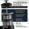 thumbnail image 3 of P3 French Press Coffee Maker – Patented Double Micro-Filter f Grit-Free Brew, Heat Resistant thicker Bosilicate Glass Coffee press – (Black 32 oz), 3 of 4