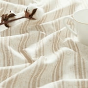 Curtainking Rustic Look Farmhouse Taupe on Beige Stripes Home Rod Cafe Curtains, 26 x 36 in (2 Panels)