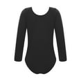 thumbnail image 2 of TSSOE Kids Ballet Dance Leotard Fleece Lined Bodysuit Girls Gymnastics Unitard Undergarment Warm Up Black 180, 2 of 7