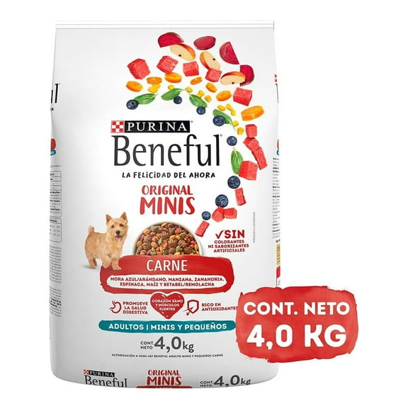 Alimento para Perro Purina Beneful Adulto Original Minis y Pequeños Sabor Carne 4 kg