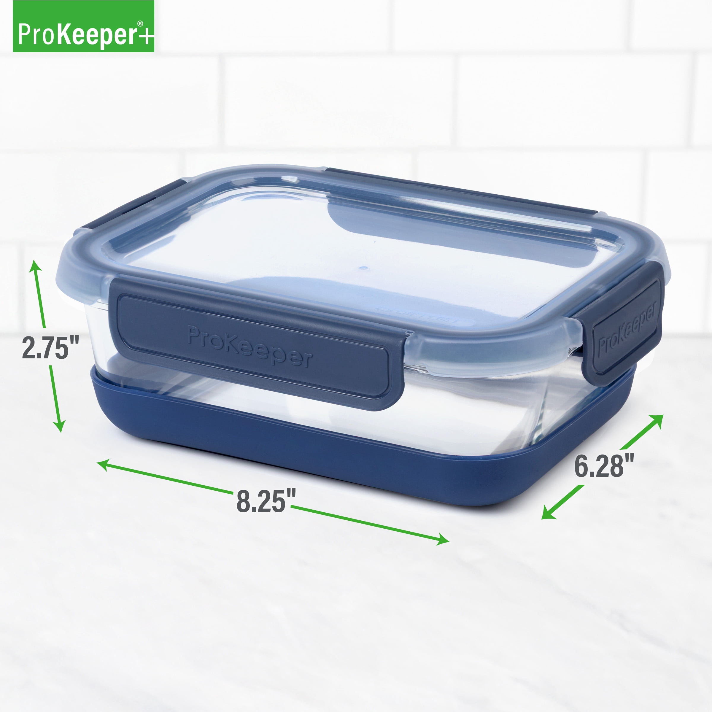 (2 pack) Prokeeper+ 4.5 Cup Glass Food Storeage Container with Silicone Base, Designed to Help with Pantry Storage and Everyday Organization