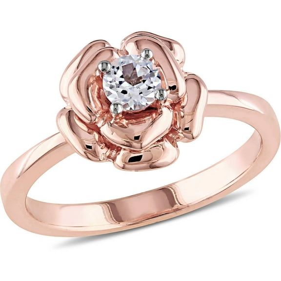 Everly Women's Created Sapphire Rose Gold Plated Ring