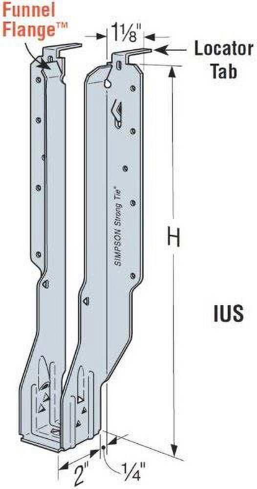 25 Pack Simpson Strong Tie IUS2.56/11.88 2-5/8" x 11-7/8" Face Mount I-Joist Hanger w/Snap-Grip Seat