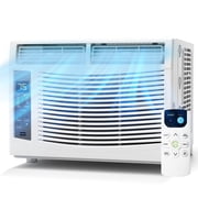 6000 BTU Window Air Conditioner, Cools Up to 250 Sq.ft., 24H Timer, Sleep Mode, Water Self Evaporation, Auto Restart, 3 Cooling & Fan Speeds, Window AC Unit for Bedroom, Office