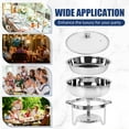 thumbnail image 6 of IMACONE 5QT Chafing Dish Buffet Set, 8 Pack Stainless Steel Round Glass Lid Buffet Warmer Set with for Parties, 6 of 9