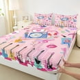 thumbnail image 3 of Manfei Colorful Guitar Twin Sheet Sets,Music Instruments Twin Fitted Sheet,Chic Flower Butterfly Flat Sheet For Girls,Microfiber Bedroom Decor,3-Piece, 3 of 7