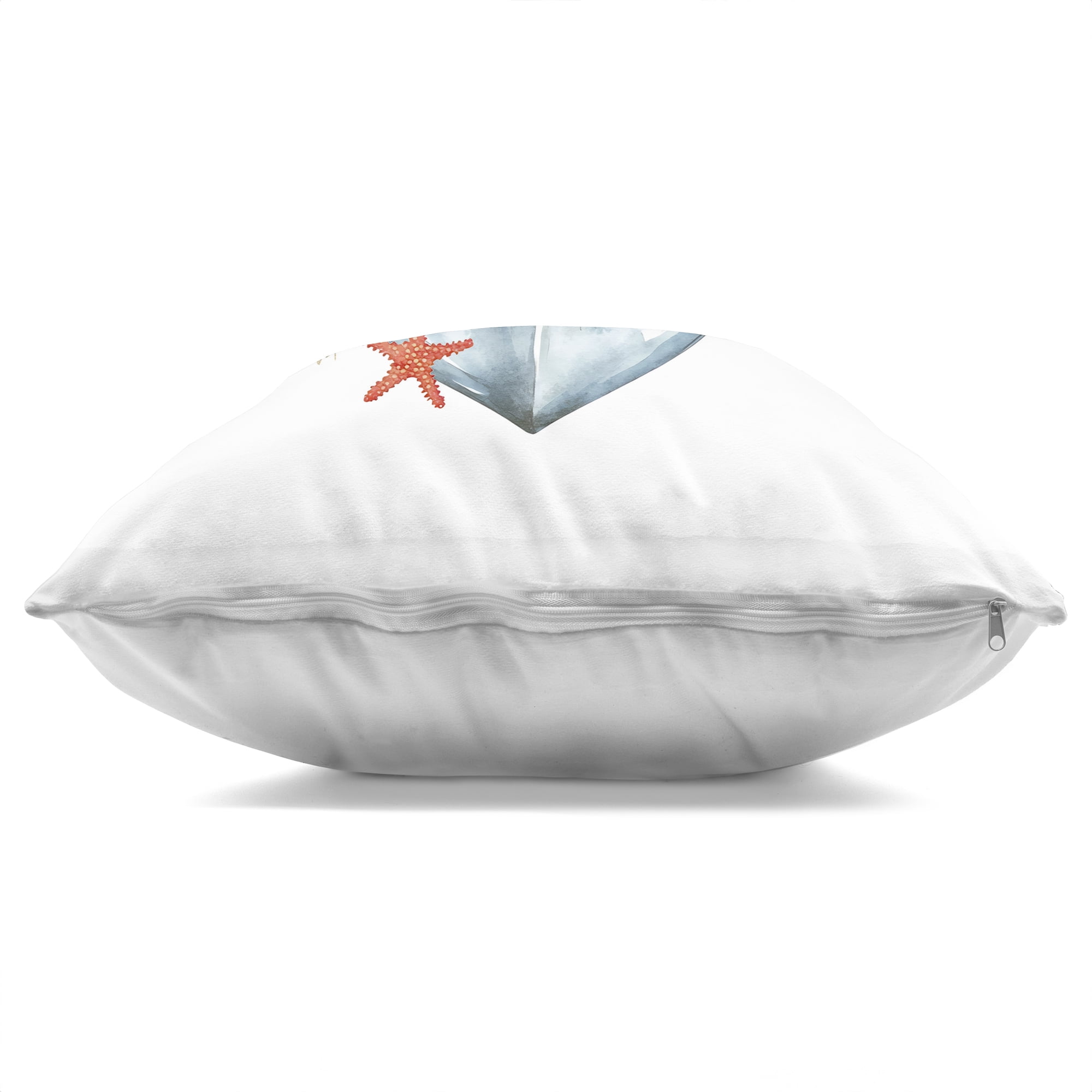 Stupell Industries Cute Sailor Anchor with Starfish Decorative Printed Throw Pillow, design by LSR Design Studio, 18 x 7 x 18