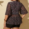 thumbnail image 4 of Swim Suits for Women Short Sleeve Flowy Tank Top with High Waisted Boyshort Modest Swimwear Plus Size Bathing Suit Fashion, 4 of 6