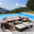 thumbnail image 4 of Santa Rosa 6 Seater Wicker Sectional with Aluminum Frame Multi Brown/Beige, 4 of 29