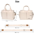 thumbnail image 3 of Minsong Canvas Tote Bag for Women With Pockets, Laptop Work Crossbody Purses Everything Shoulder Tote Bag Everyday Satchel Handbags White, 3 of 13