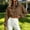 Coffee, variant on 2026 Summer Women's Crew Neck Knit Cropped Sweatshirt, Drop Shoulder Bubble Long Sleeve Solid Casual Crop Pullover Top for Gym Lounge Daily Layering