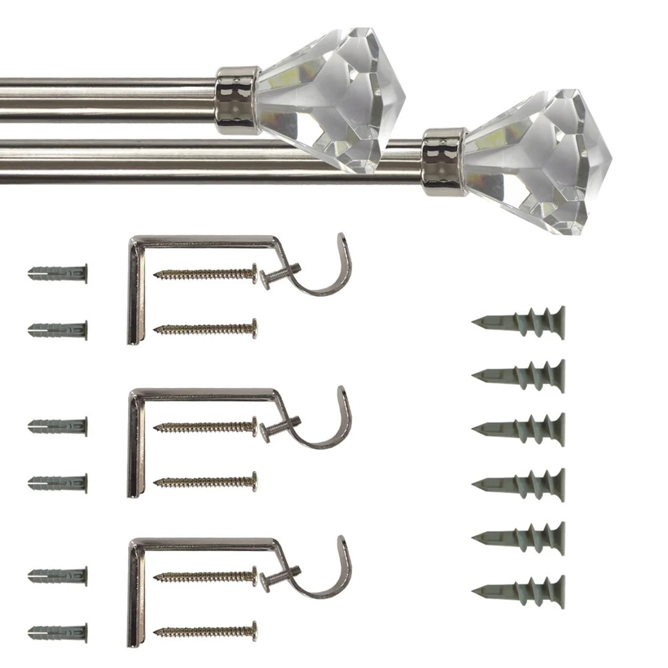 Mainstays Adjustable Curtain Rod, 30-84 Inches, Nickel photo 6