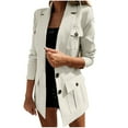 thumbnail image 4 of Blazer for Women Lapel Collar Button Up Blazer Jacket Solid Color Long Sleeve Outwears Business Work Coat with Pocket, 4 of 6