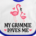 thumbnail image 4 of Inktastic Grammie Loves Me Girl Flamingo Girls Baby Bib, 4 of 4