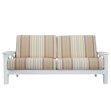 Handy Living Virginia Pink Stripe X Design Sofa With Exposed Wood Frame Handy Living Virginia Pink Stripe X Design Sofa With Exposed Wood Frame