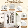 thumbnail image 6 of Blotout Arched Armoire Wardrobe Closet with LED Light & Glass Doors, 78" Tall 3 Door Armoire Closet with 4 Drawers & 5 Storage Shelves, Large Bedroom Storage Clothes Organizer with Hanging Rod, 6 of 10