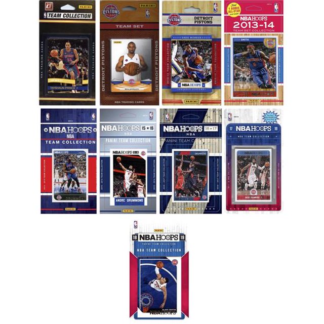 C&I Collectables PISTONS918TS NBA Detroit Pistons 9 Different Licensed Trading Card Team Sets