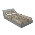 thumbnail image 2 of Rustic Fitted Sheet & Pillow Sham Set, Image of Wooden Planks with Screws and Nails Farmhouse Theme Log Cabin Print, Decorative Printed 4 Piece Bedding Decor Set, Twin, Brown and Grey, by Ambesonne, 2 of 3
