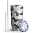 thumbnail image 2 of 20 Oz Dachshund and Heart Coffee Tumbler Double Wall Insulated Stainless Steel Water Bottle | Metal Reusable Thermoses Flask with Cup Cap | Leak & Sweat Proof with Anti-Dust Lid, 2 of 7