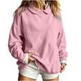 thumbnail image 5 of Lcziwo Women Oversized Sweatshirt Cuffed Long Sleeve Peter Pan Collar Pullover Casual Loose Fall Winter Outfits Pink,M, 5 of 7