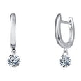 thumbnail image 3 of Lafonn Lassaire In Motion Sterling Silver Platinum Plated Lassire Simulated Diamond Earrings (1 CTTW), 3 of 5