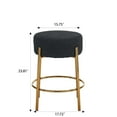 thumbnail image 4 of GDF Studio Granular Upholstered Bar Stools with High Resilience Foam, Black+Gold, Set of 2, 4 of 9