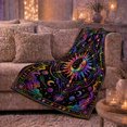 thumbnail image 6 of Sun Moon Mandala with Planets, Mystical Celestial Style for Moon Lovers, Rainbow Orbital Pattern and Housewarming Gift, Soft Flannel Blanket for Bedroom and Meditation Room, Celestial Home Decor, 6 of 9