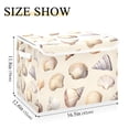 thumbnail image 5 of Yayeee Collapsible Cube Storage Bin with Lid Fabric Closet Decorative Basket with Handles, Watercolor Seashells, 5 of 7