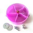 thumbnail image 4 of Flmtop Animal Oiseau Perroquet Cage Dispositif d'Alimentation Jouet Rotation Roue Ronde en Plastique Boîte Alimentaire Violet, 4 of 5