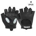 thumbnail image 2 of Eigraketly 2 uds guantes de Fitness culturismo mancuernas entrenamiento transpirable medio dedo guante absorbente sudor mitones antideslizantes Ciclismo Negro METRO, 2 of 6